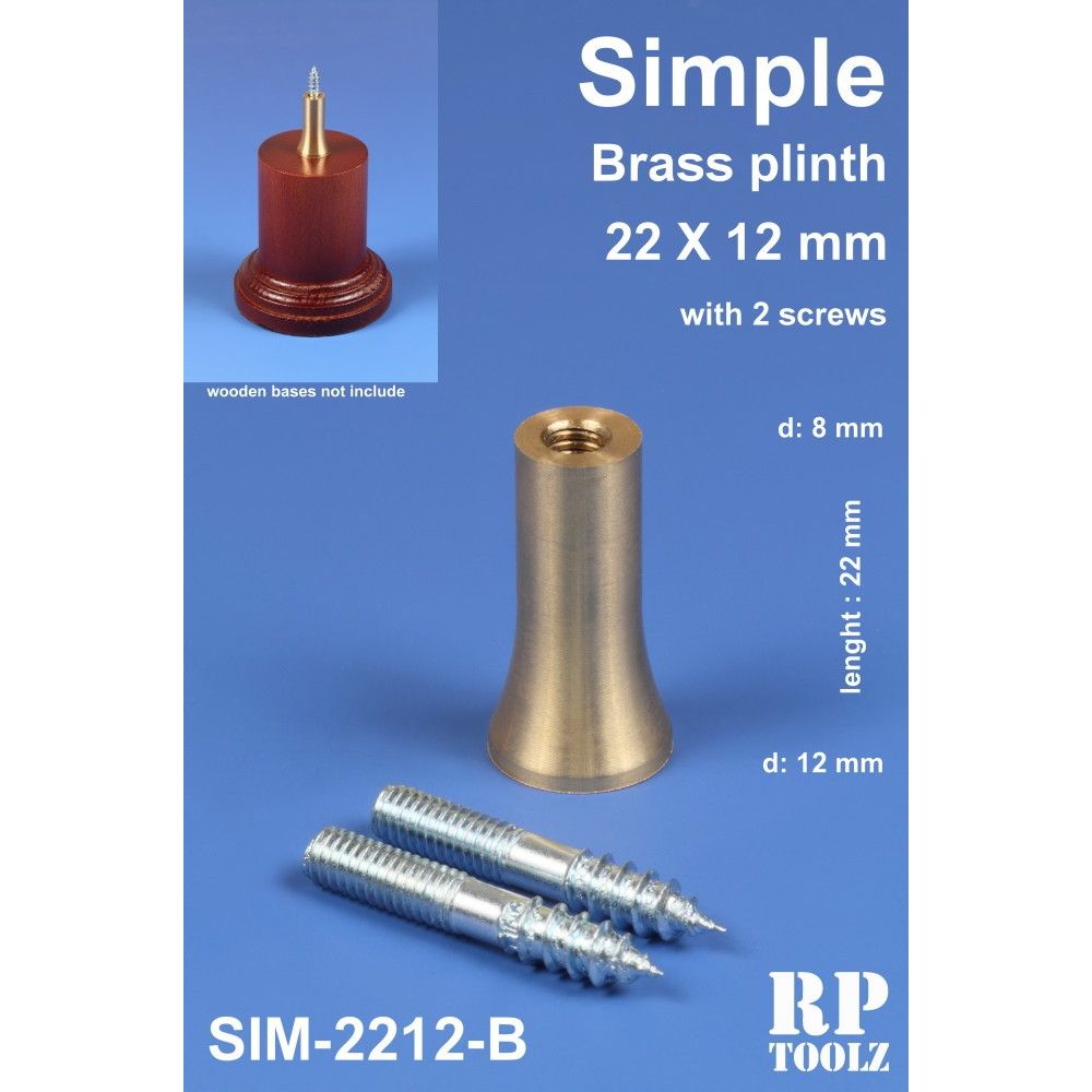 SIM-2212B 円柱裾広型 22mm×12mm 真鍮製飾り支柱|工具|ツール＆マテリアル