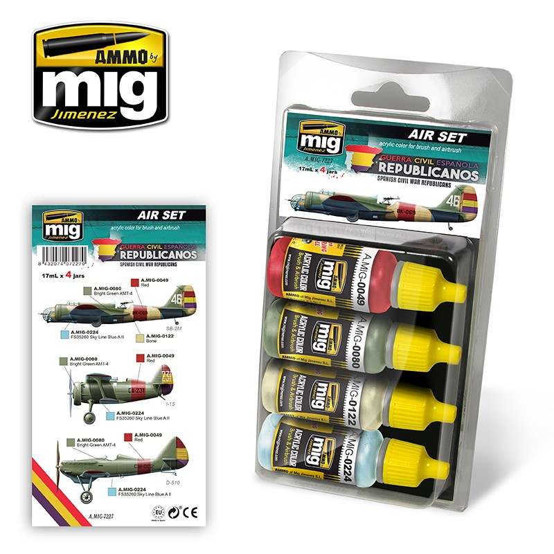 A.MIG-7227 スペイン内戦 共和国派航空機用カラーセット | アモ AMMO