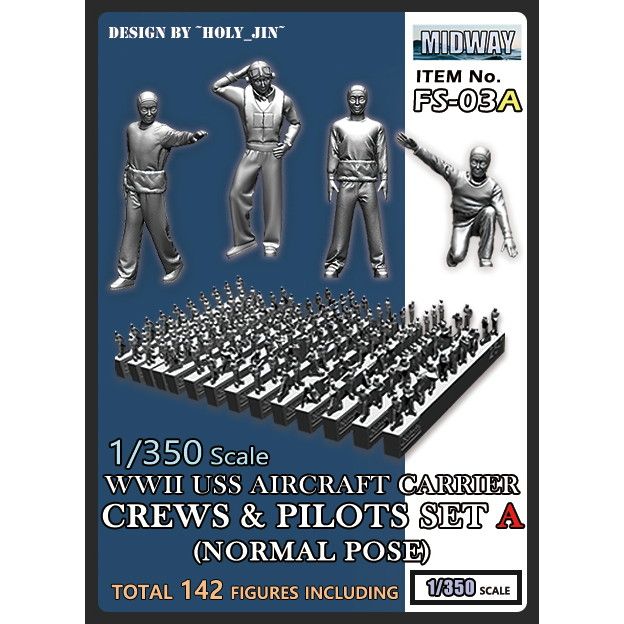 FS-03A 1/350 WWII 米 アメリカ海軍航空母艦搭乗員セット01