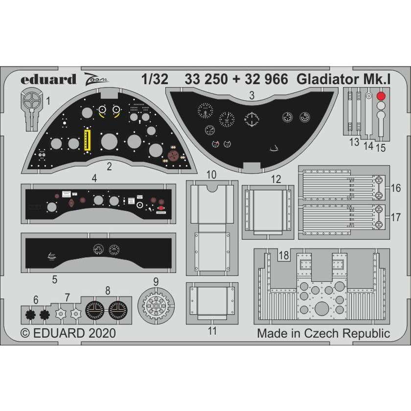 32966 塗装済 グロスター グラディエーター Mk.I エッチングパーツ (ICM用)|飛行機用パーツ|飛行機