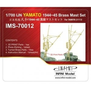 IMS-70012 戦艦 大和 1944-45 真鍮マストセット|艦船用パーツ|艦船