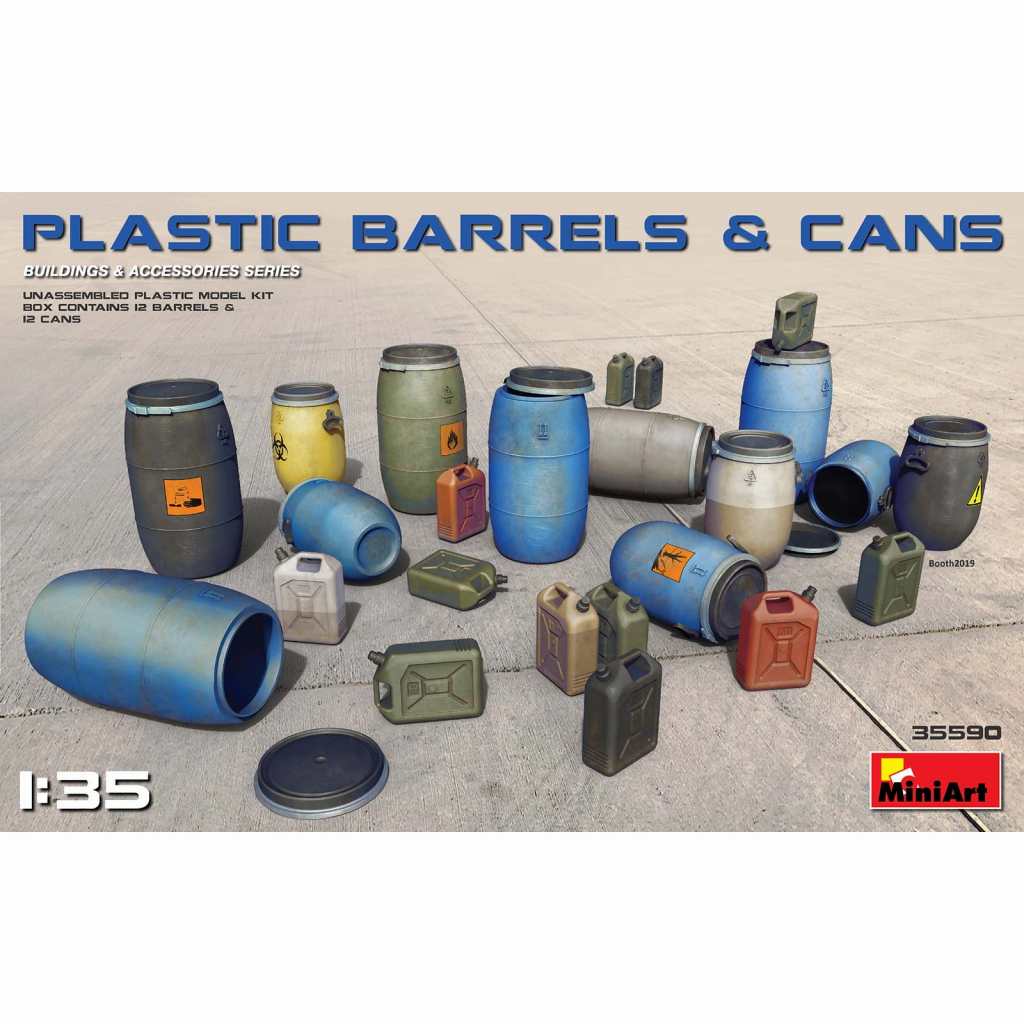 35590 プラスチック製樽＆缶セット|建物／情景用パーツ|フィギュア