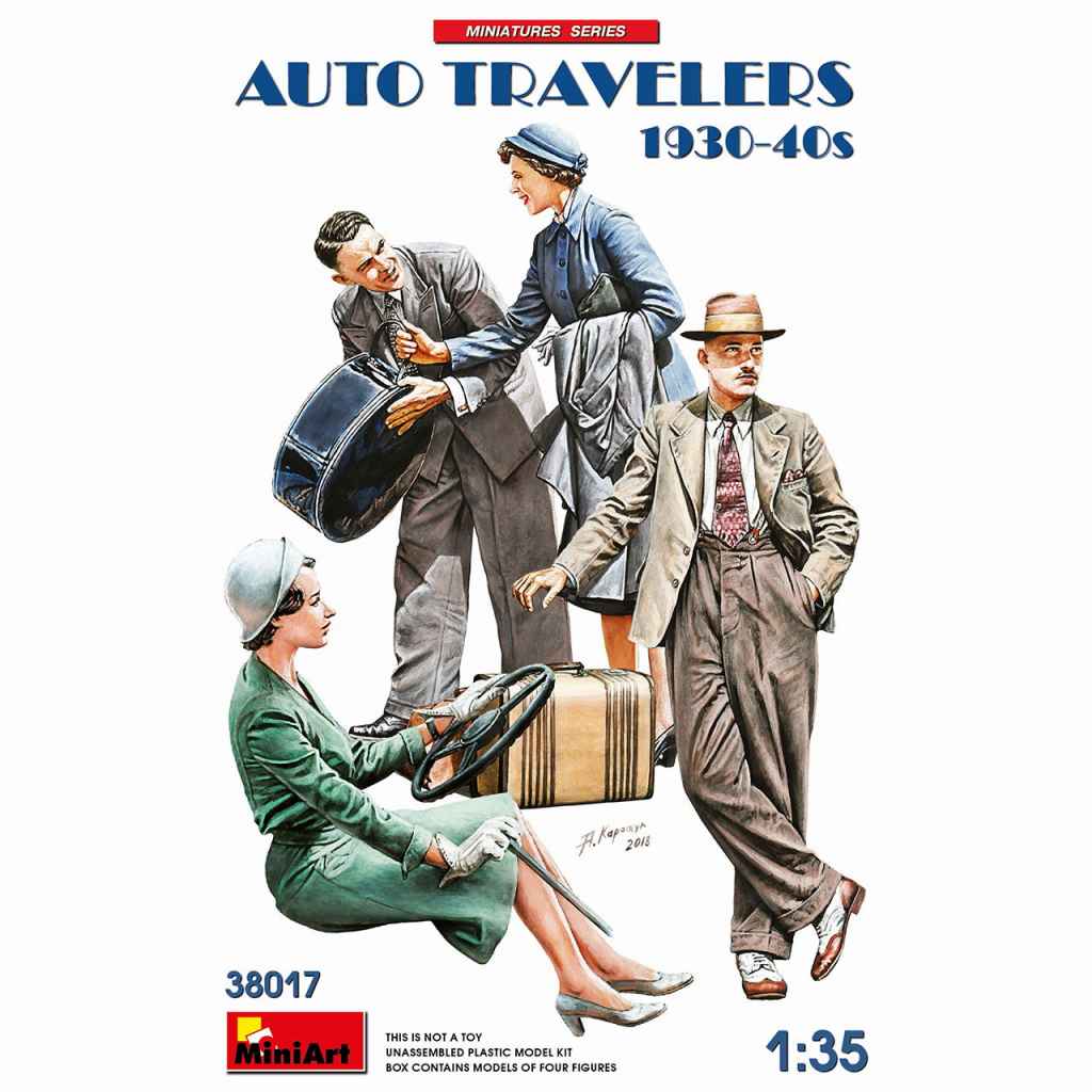 38017 自動車で旅行する民間人セット1930-40年代（４体入）|民間人その他のフィギュア|フィギュア