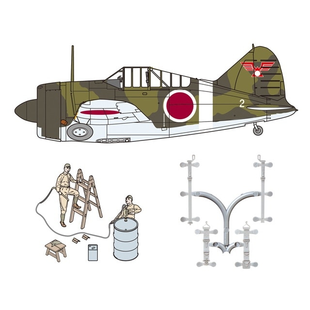 48994 B-339 バッファロー 日本陸軍 w/整備情景セット|第二次大戦の飛行機モデル|飛行機