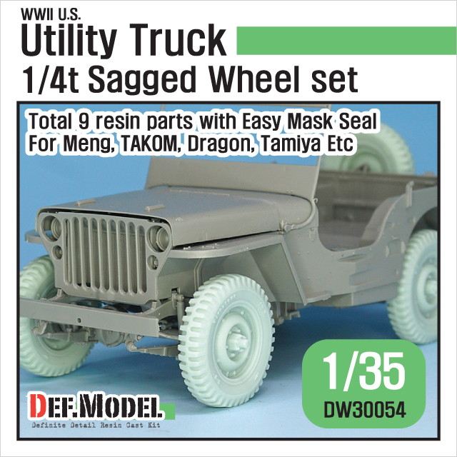 DW30054 WWII アメリカ ウィリス ジープ 自重変形タイヤセット 2 DW30054 WWII アメリカ ウィリス ジープ 自重変形タイヤセット 2