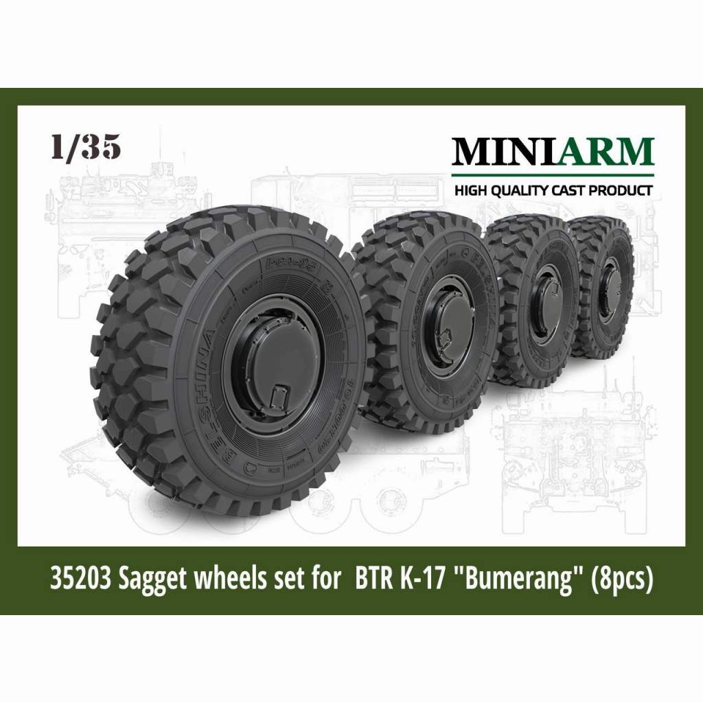 B35203 現用 露 ロシア連邦軍 歩兵戦闘車ブーメランク-BM用自重変形タイヤセット(ズベズタ用)|AFV用パーツ|AFV