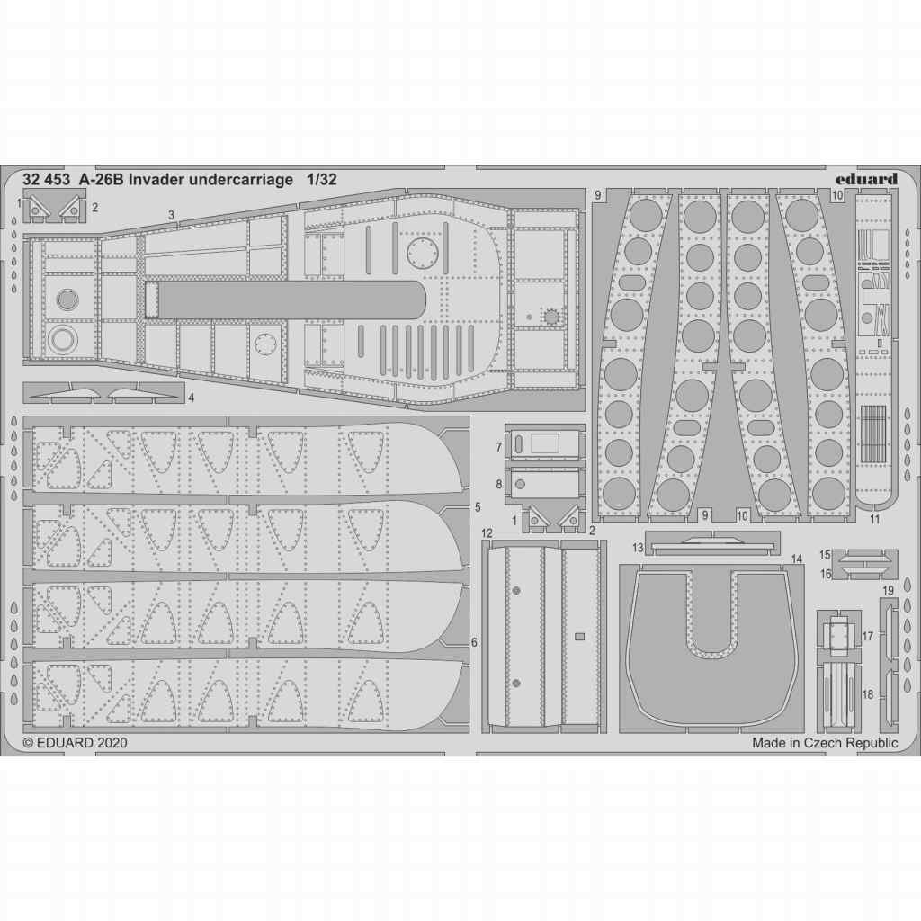 32453 ダグラス A-26B インベーダー 着陸装置エッチングパーツ(ホビーボス用)|飛行機用パーツ|飛行機