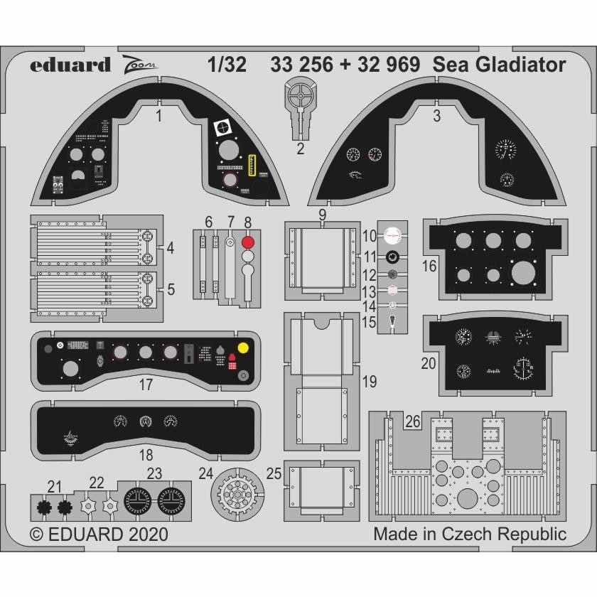 32969 塗装済 グロスター シーグラディエーター エッチングパーツ (ICM用)|飛行機用パーツ|飛行機