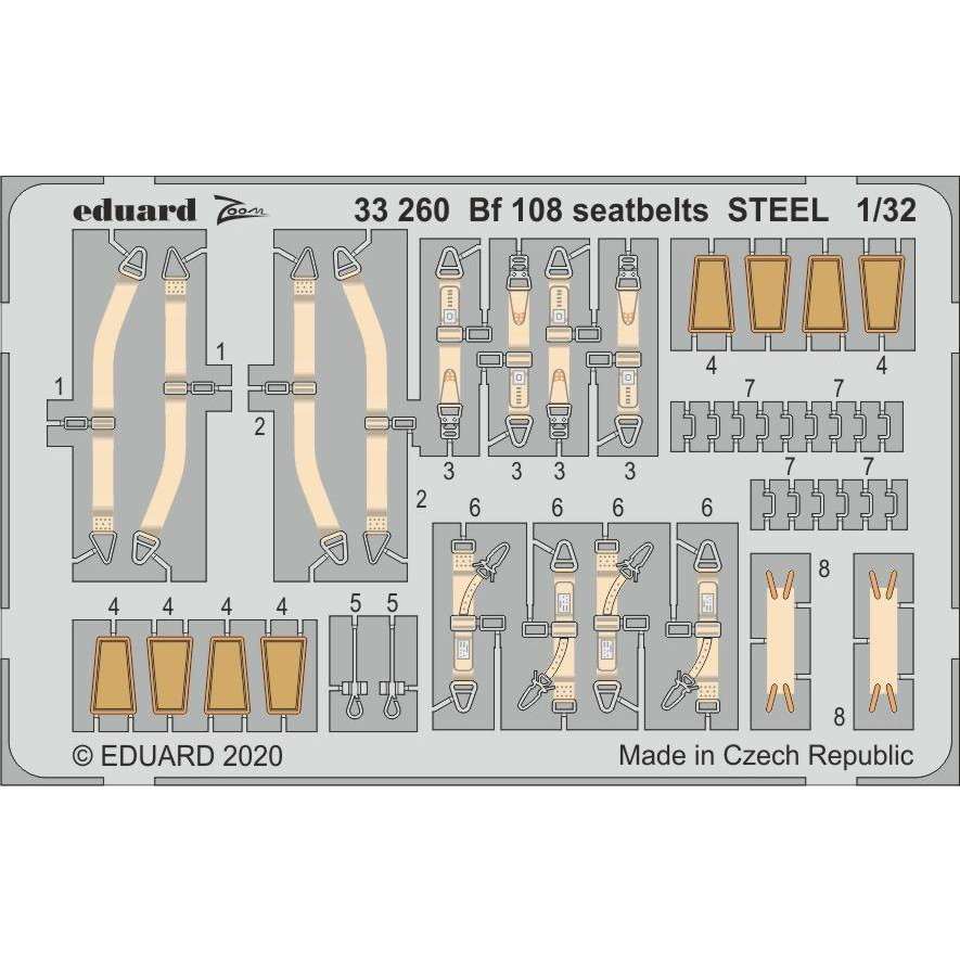 33260 塗装済 メッサーシュミット Bf108 シートベルト (ステンレス製