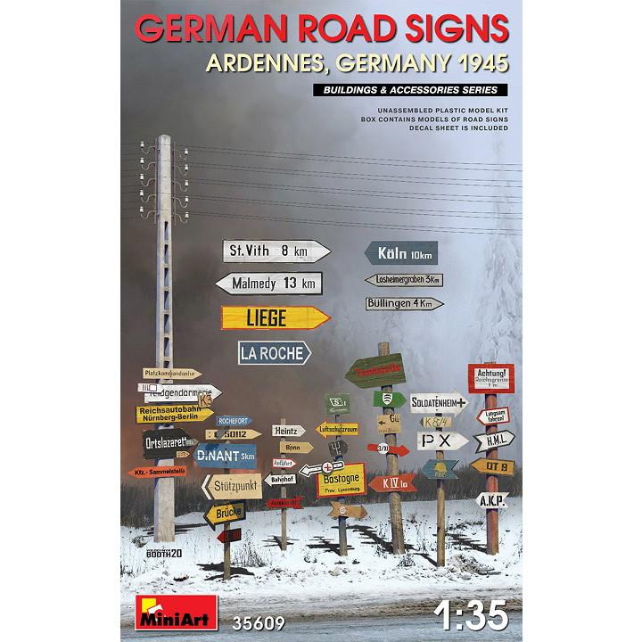 35609 ドイツ道路標識 WWII (アルデンヌ ドイツ 1945)|建物／情景用パーツ|フィギュア