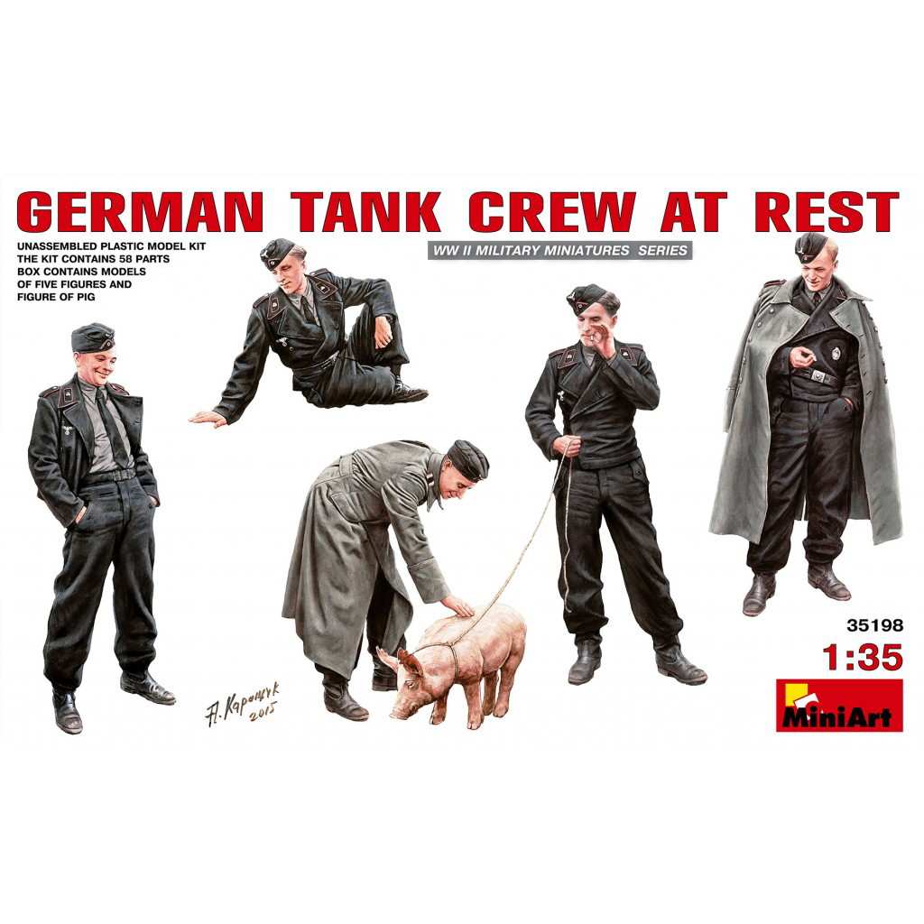 再入荷】35198 WWII 休息中のドイツ戦車兵フィギュア5体&ブタ1匹