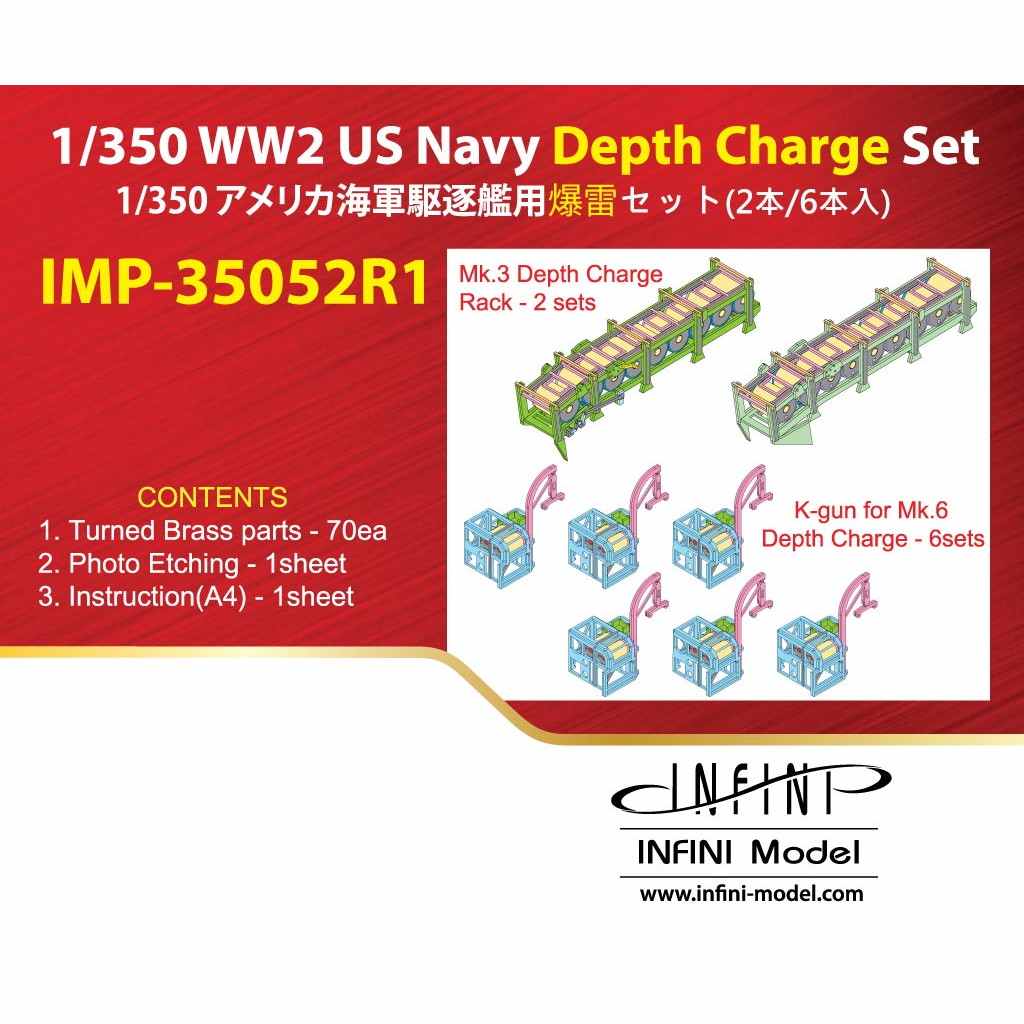 IMP-35052R1 アメリカ海軍 駆逐艦用 爆雷セット|艦船用パーツ|艦船