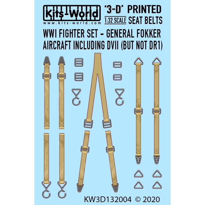 KW3D0004 フォッカーDVII シートベルトセット（3Dデカール） | キッツ