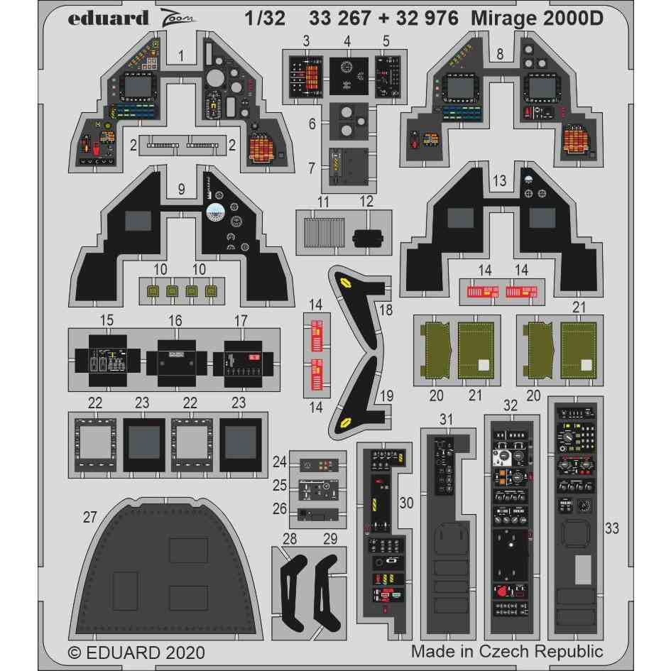 33267 塗装済 1/32 ミラージュ2000D ズームエッチングパーツ (キティーホーク用)|飛行機用パーツ|飛行機