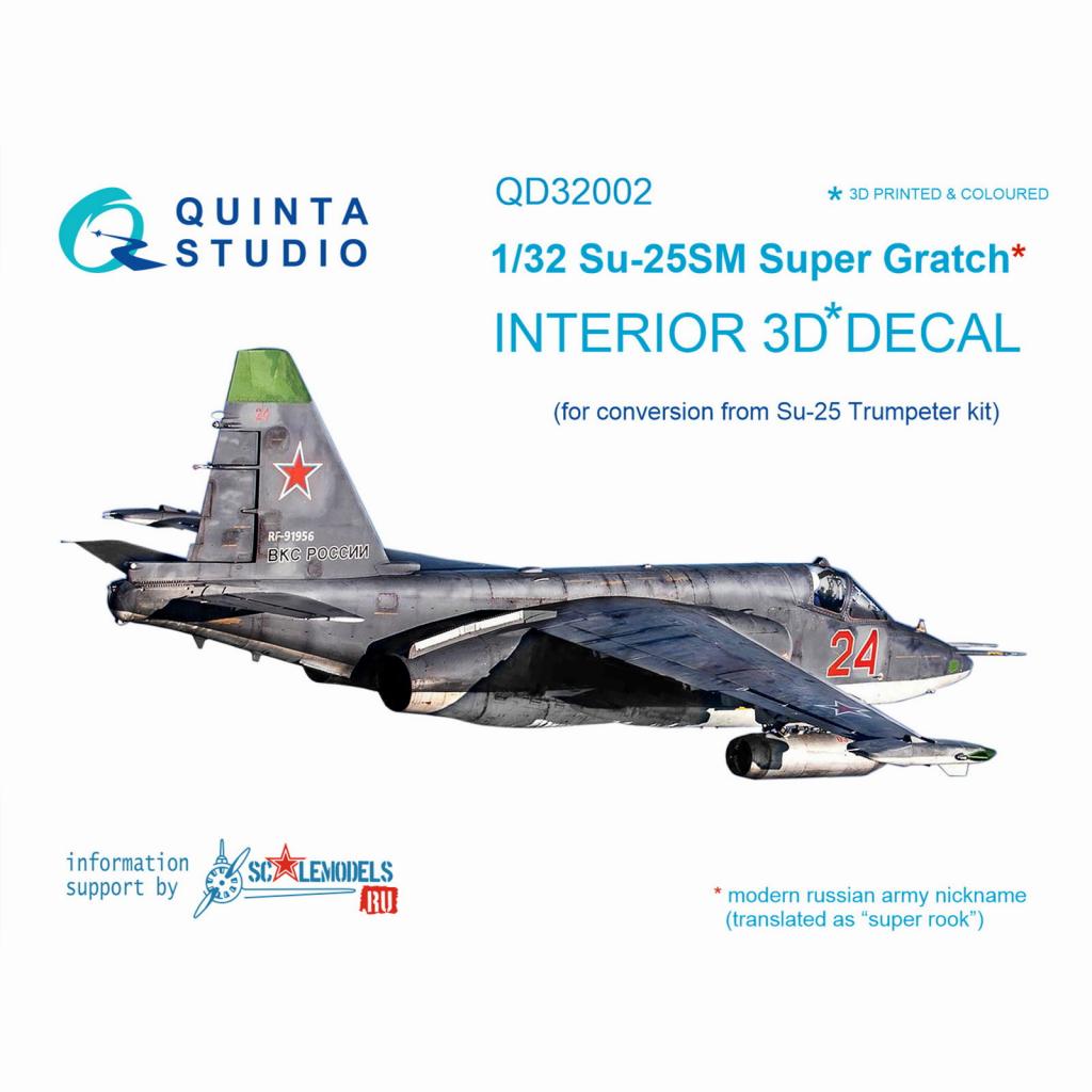 QD32002 1/32 スホーイ Su-25SM フロッグフット 内装3Dデカール (トランぺッター用)|飛行機用パーツ|飛行機