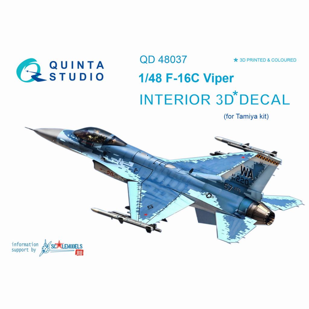 QD48037 1/48 ジェネラル・ダイナミクス F-16C ファイティングファルコン 内装3Dデカール (タミヤ用)|飛行機用デカール|飛行機