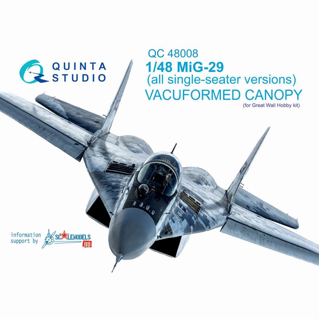 QC48008 1/48 ミグ MiG-29SMT フルクラム バキュームキャノピー