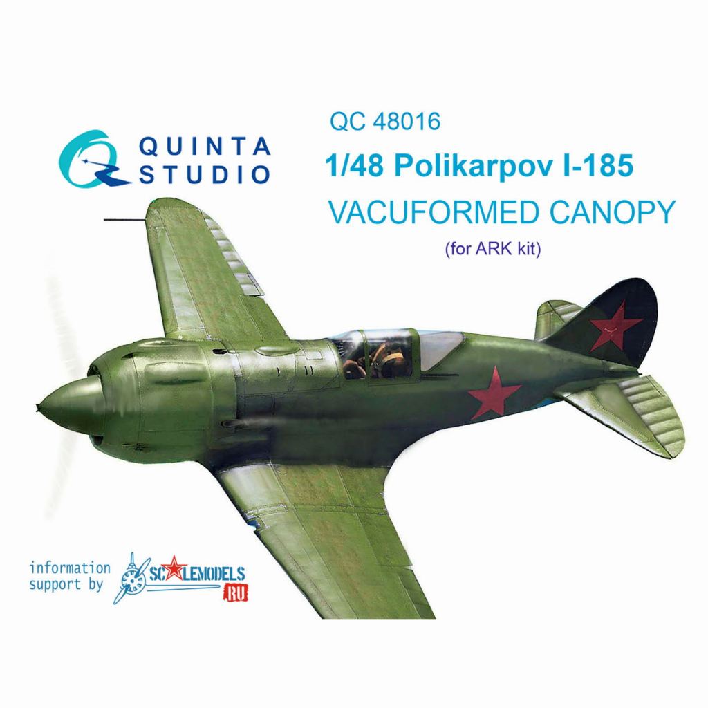 QC48016 1/48 ポリカルポフ I-185 バキュームキャノピー (アークモデル用)|飛行機用パーツ|飛行機