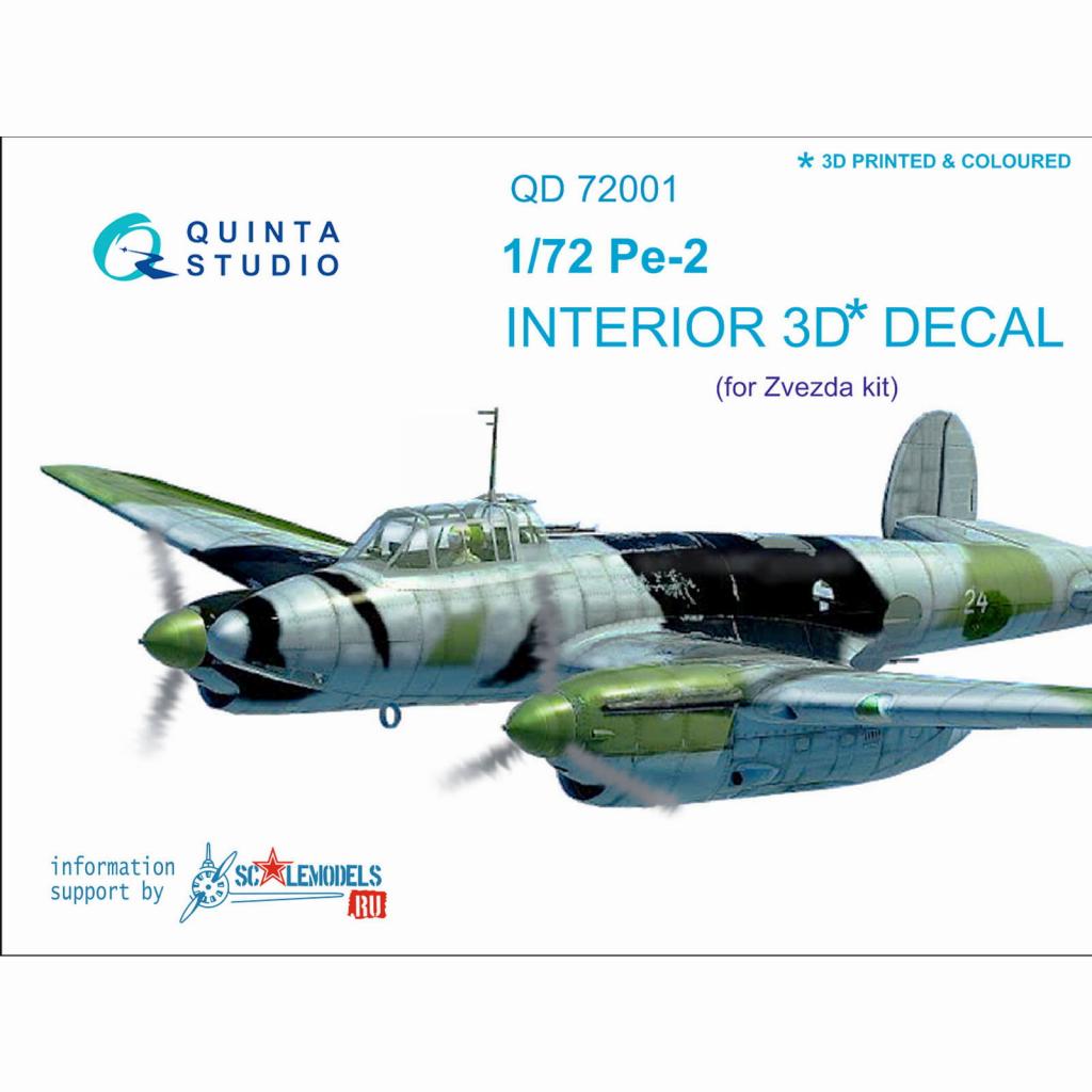 QD72001 1/72 ペトリヤコフ Pe-2 内装3Dデカール (ズべズダ用)|飛行機用パーツ|飛行機