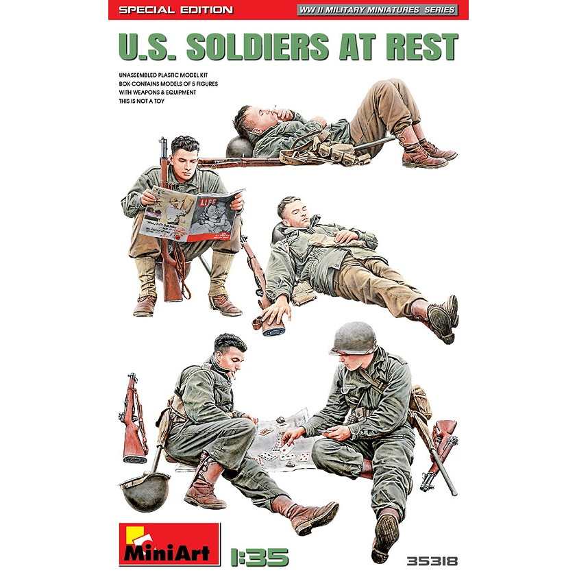 35318 アメリカ兵 休息中５体入 特別版（歩兵用武器・装備品付）|第二次大戦のフィギュア|フィギュア