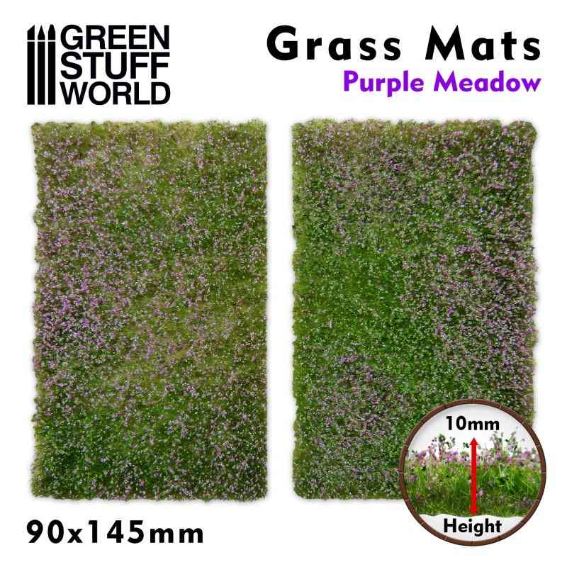 GSWD-10342 ジオラマ素材 芝マットカット版 紫の花が咲いた牧草地|素材|ツール＆マテリアル