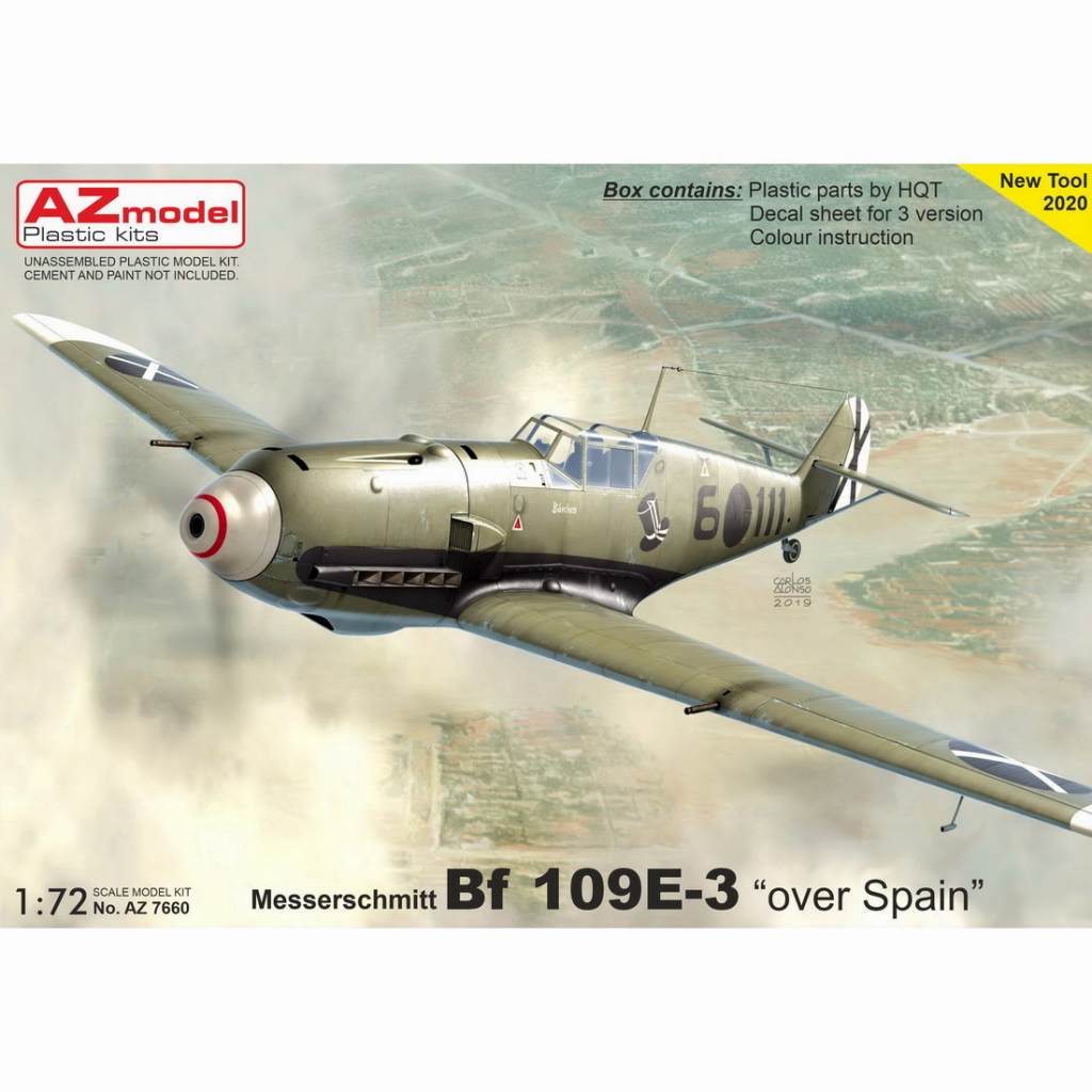 AZ7660 メッサーシュミット Bf109E-3 スペイン上空|第二次大戦の飛行機モデル|飛行機