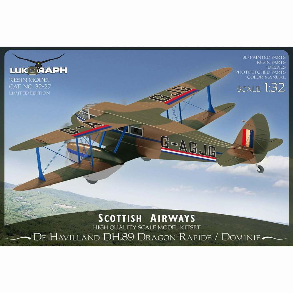 32-27 デ・ハビランド DH.89 ドラゴンラピード スコティッシュエアウェイズ|旅客機／民間機|飛行機
