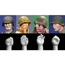 H004 アメリカ兵ヘルメットタイプ ヘッド&ハンドセット|第二次大戦のフィギュア|フィギュア