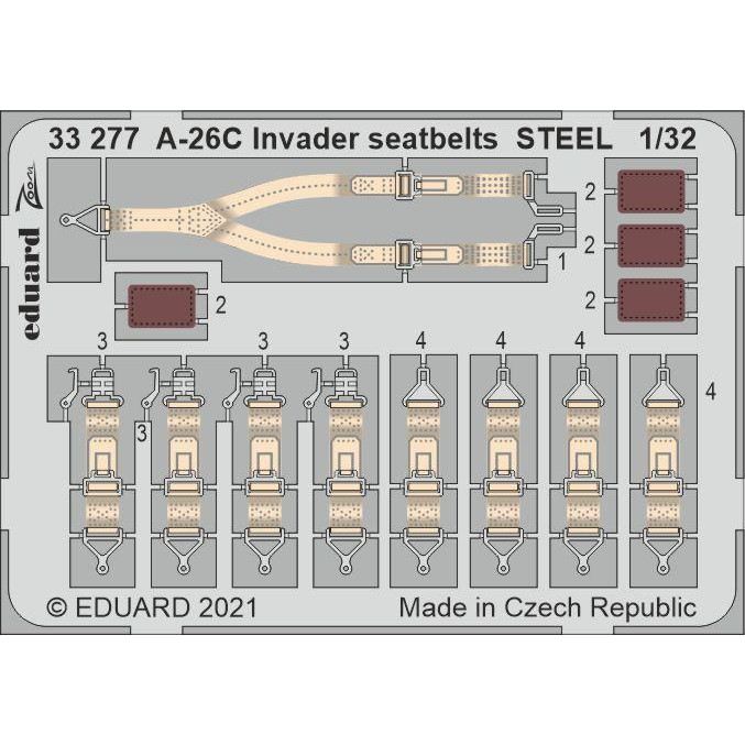 33277 塗装済 1/32 ダグラス A-26C インベーダー シートベルト (ステンレス製)(ホビーボス用)|飛行機用パーツ|飛行機