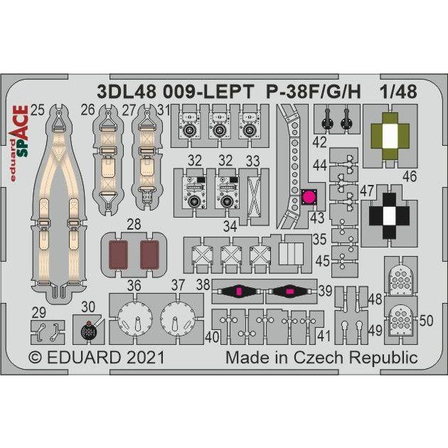 3DL48009 1/48 ���å����� P-38F �饤�ȥ˥� �����ڡ���������3D�ǥ�����w/���å��󥰥ѡ��ĥ��å� (���ߥ���)