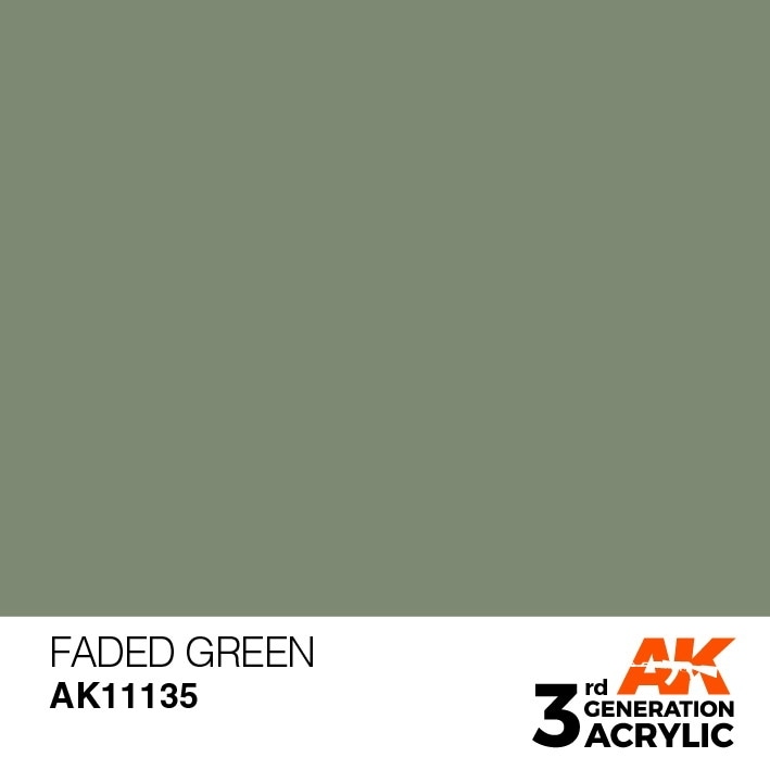 AK11135 フェーデッドグリーン 【AKアクリル3G (サードジェネレーション)】|塗料|ツール＆マテリアル