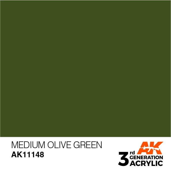 AK11148 メディウムオリーブグリーン 【AKアクリル3G (サードジェネレーション)】|塗料|ツール＆マテリアル