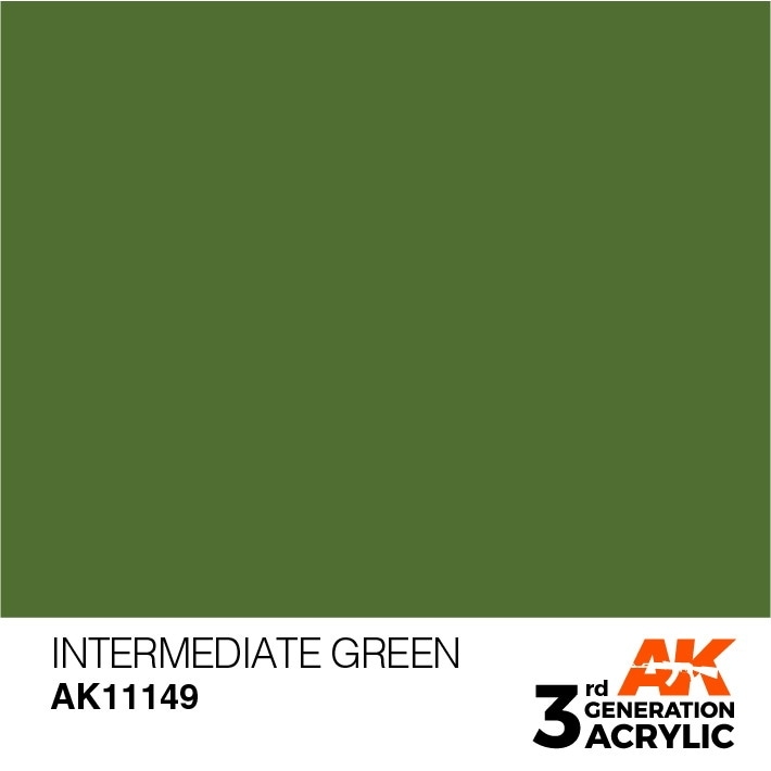 【再入荷】AK11149 インターメディエイトグリーン 【AKアクリル3G (サードジェネレーション)】|塗料|ツール＆マテリアル