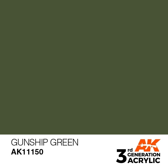 AK11150 ガンシップグリーン 【AKアクリル3G (サードジェネレーション)】|塗料|ツール＆マテリアル