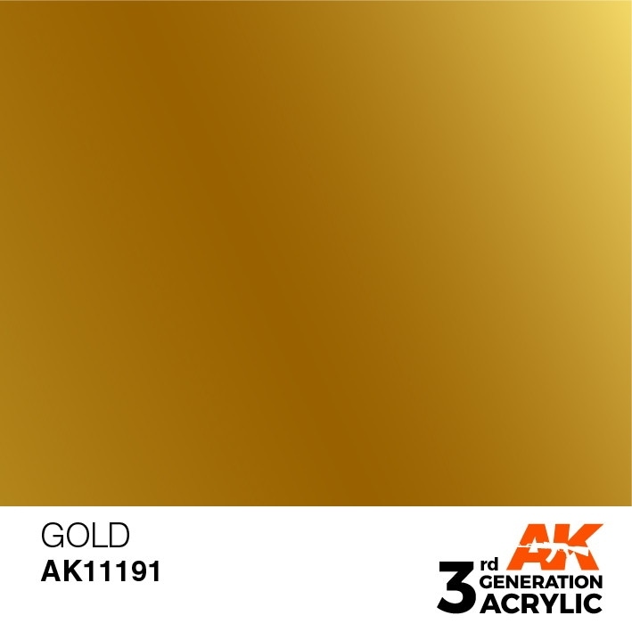 【再入荷】AK11191 ゴールド 【AKアクリル3G (サードジェネレーション)】|塗料|ツール＆マテリアル