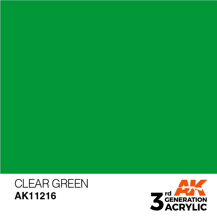 AK11216 クリアーグリーン 【AKアクリル3G (サードジェネレーション)】|塗料|ツール＆マテリアル