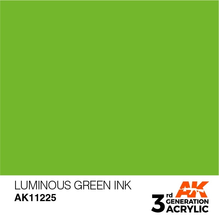 AK11225 ルミナスグリーンインク 【AKアクリル3G (サードジェネレーション)】|塗料|ツール＆マテリアル