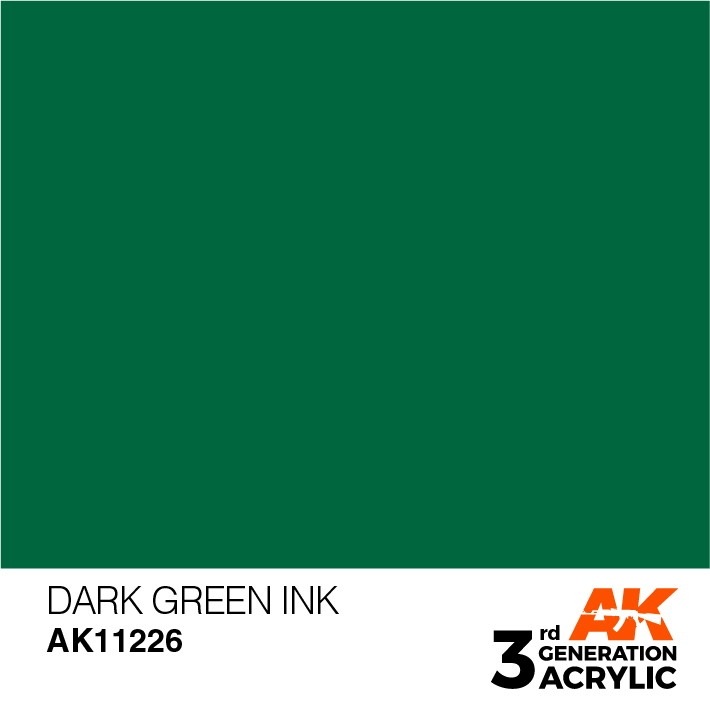AK11226 ダークグリーンインク 【AKアクリル3G (サードジェネレーション)】|塗料|ツール＆マテリアル