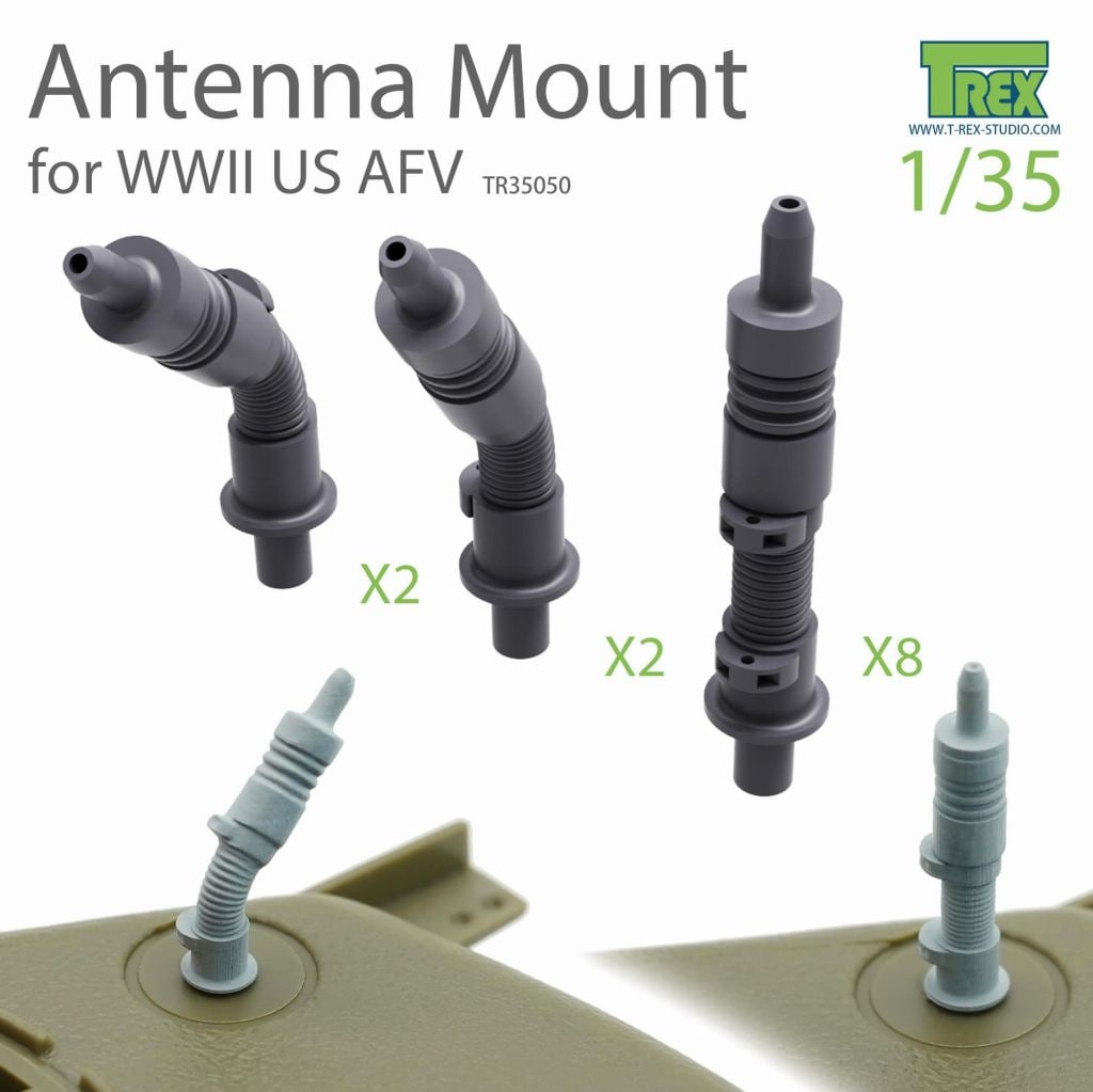 【再入荷】TR35050 1/35 WWII アメリカ用アンテナマウント基部セット|AFV用パーツ|AFV