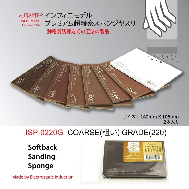 ISP-0220G スポンジやすり220番（2枚入り)|工具|ツール＆マテリアル