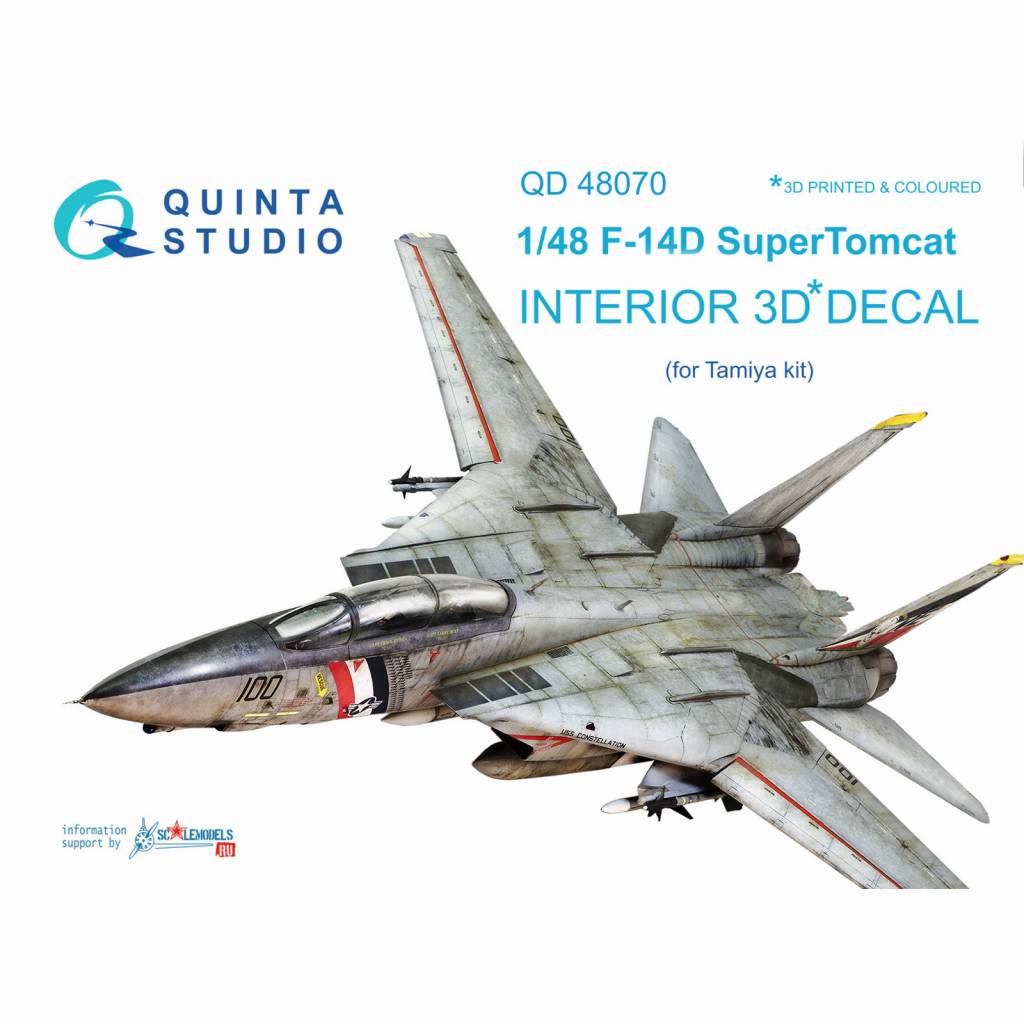 QD48070 1/48 グラマン F-14D スーパートムキャット 内装3Dデカール (タミヤ用)|飛行機用デカール|飛行機