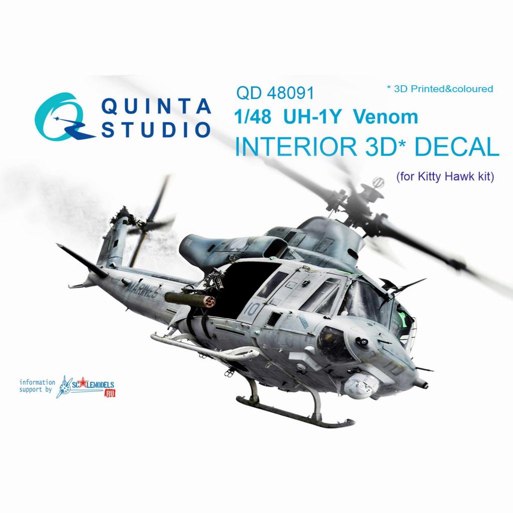 QD48091 1/48 ベル UH-1Y ヴェノム 内装3Dデカール (キティ