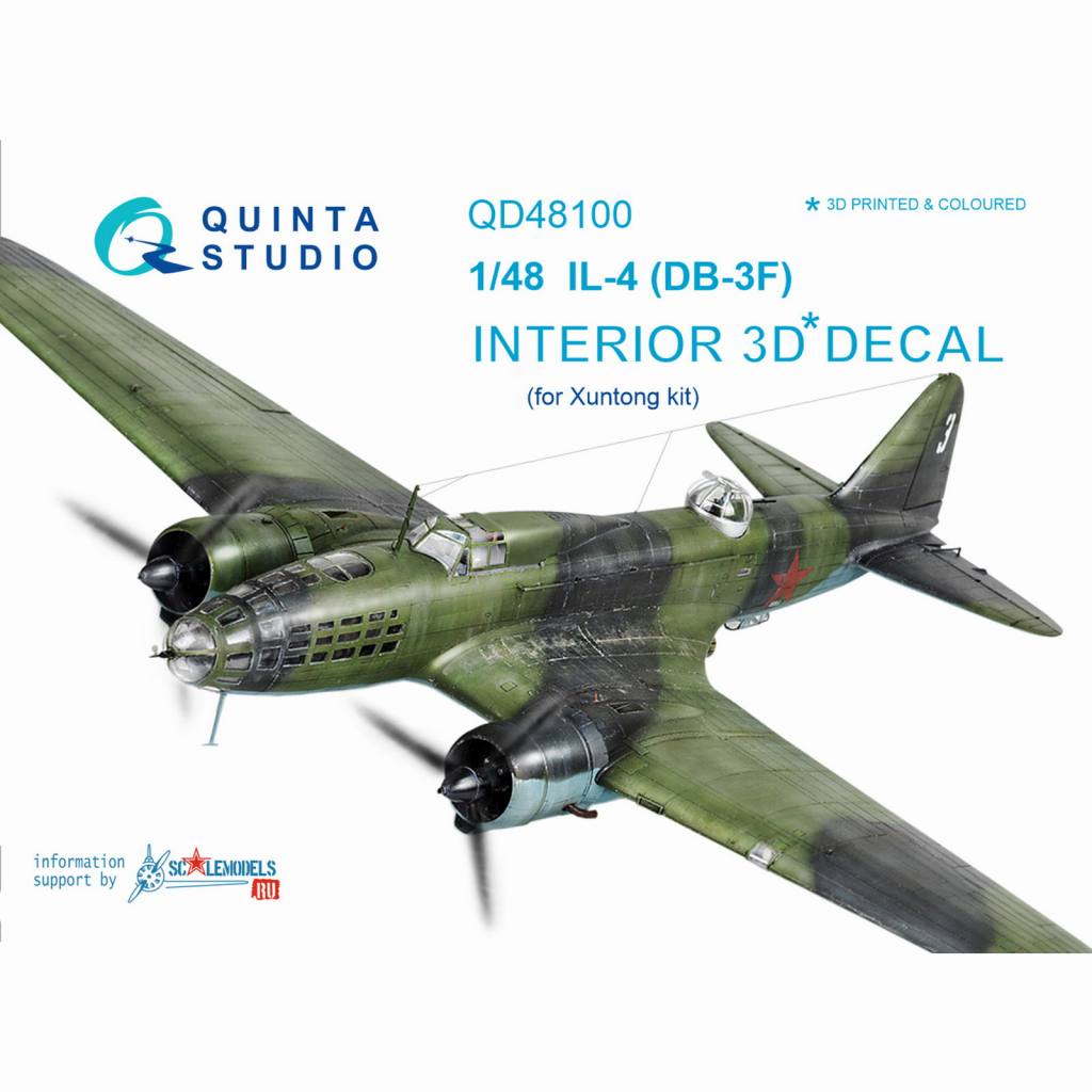 QD48100 イリューシン Il-4(DB-3F) 内装3Dデカール (シュントン用)|飛行機用デカール|飛行機