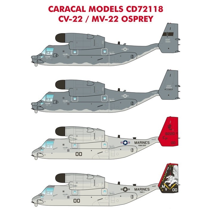 72118 ボーイング CV-22/MV-22 オスプレイ|飛行機用デカール|飛行機