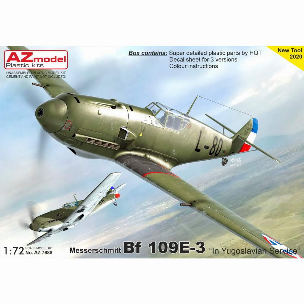 AZ7688 1/72 メッサーシュミット Bf109E-3 「ユーゴスラビア」|第二次大戦の飛行機モデル|飛行機
