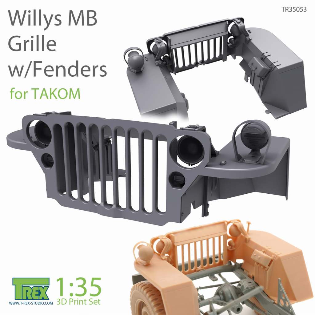 TR35053 ウイリス MB ジープ エンジングリル&フロントフェンダーセット タコム用|AFV用パーツ|AFV