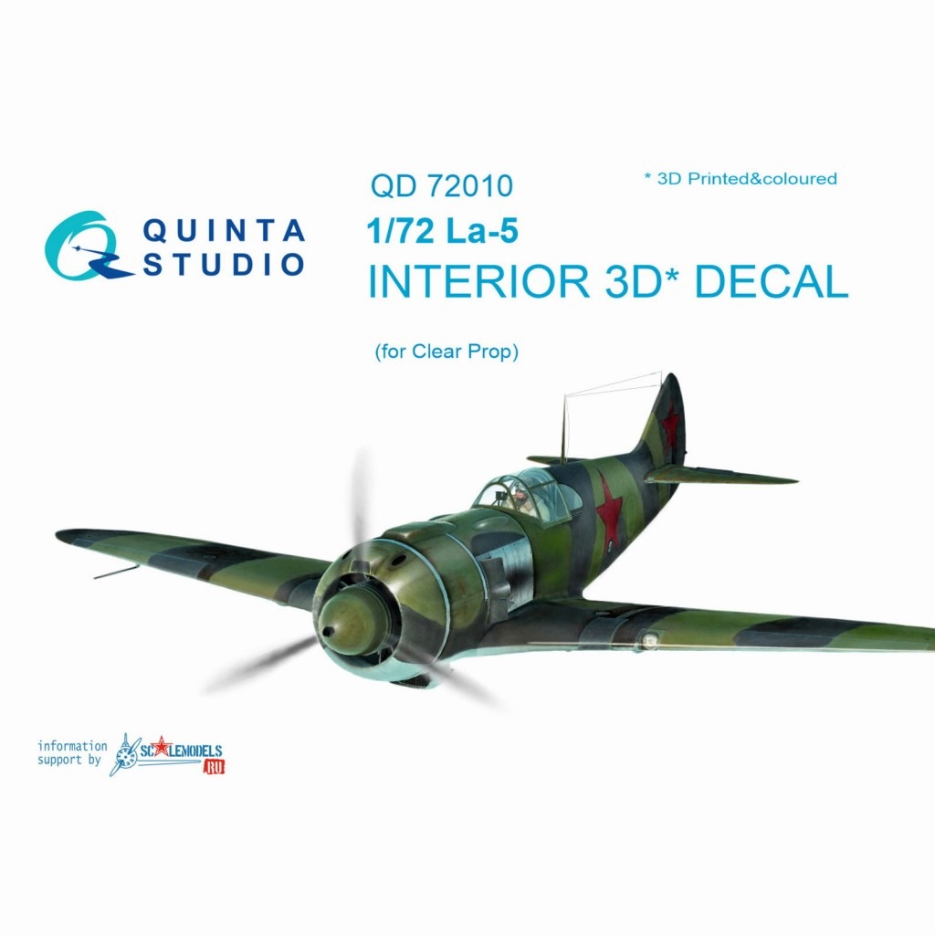 QD72010 1/72 ラボーチキン La-5 内装3Dデカール (クリアプロップ用)|飛行機用パーツ|飛行機