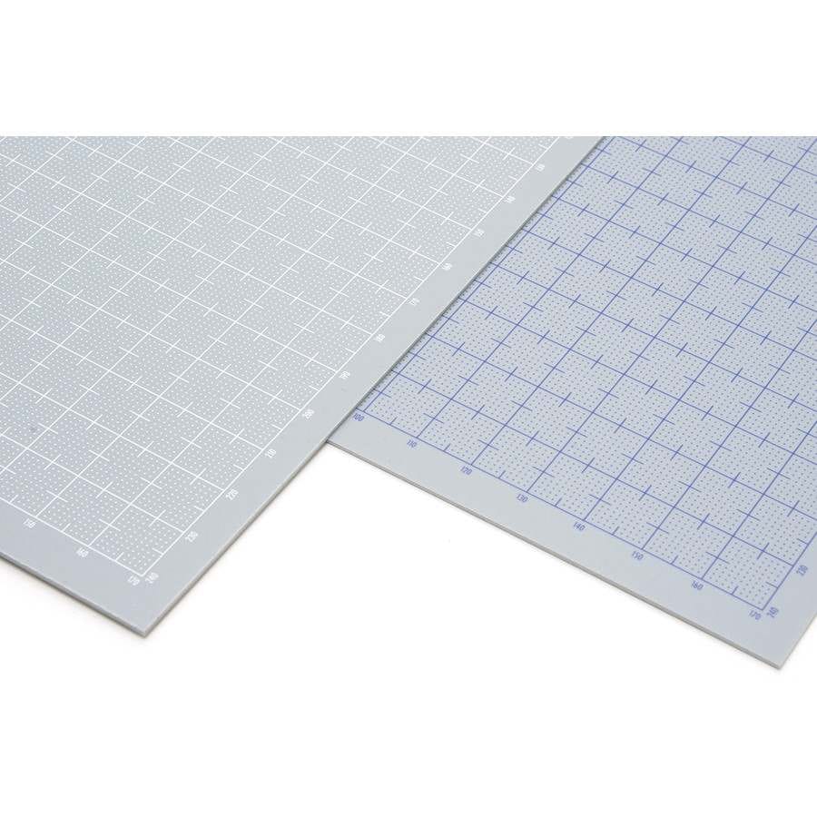 OM-309 プラ＝プレート【グレー】目盛付き 目盛印刷色ブルー 厚さ 0.8mm|工具|ツール＆マテリアル