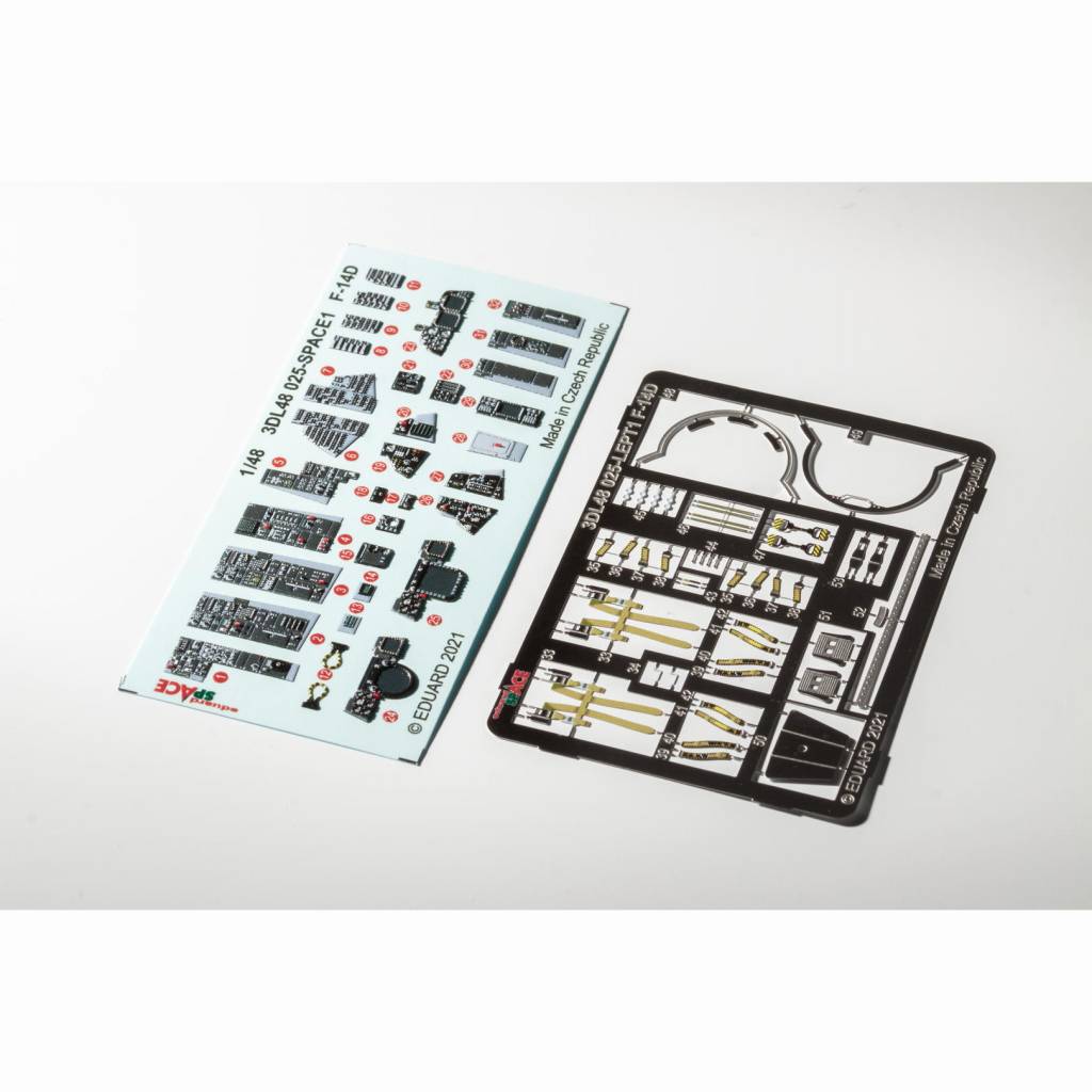 3DL48025 1/48 グラマン F-14D トムキャット 「スペース」内装3Dデカールw/エッチングパーツセット (タミヤ用)|飛行機用デカール|飛行機