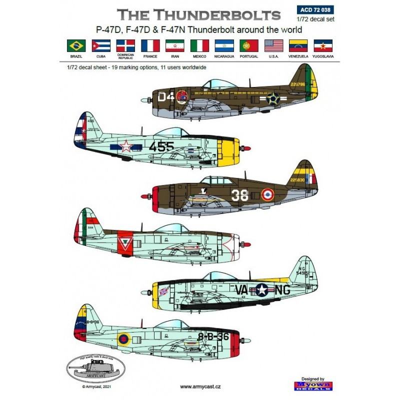 【再入荷】ACD72038 P-47D/F-47D/F-47N サンダーボルト アラウンド・ザ・ワールド|飛行機用デカール|飛行機